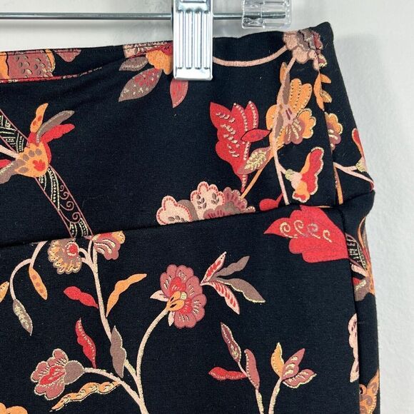 Soft Surroundings Straight Leg Ankle Floral Pull On Pants Size PM Black - Picture 5 of 11